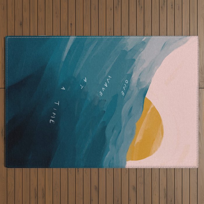 "One Wave At A Time" Outdoor Rug