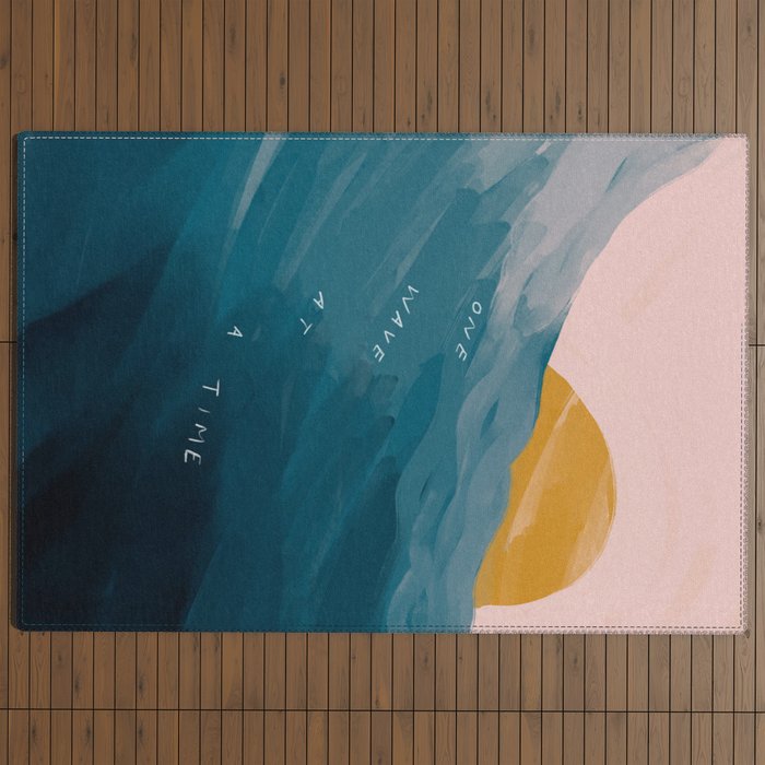 "One Wave At A Time" Outdoor Rug