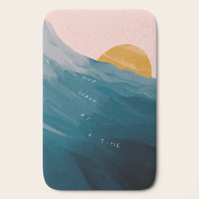 "One Wave At A Time" Bath Mat