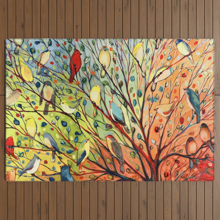 27 Birds Outdoor Rug