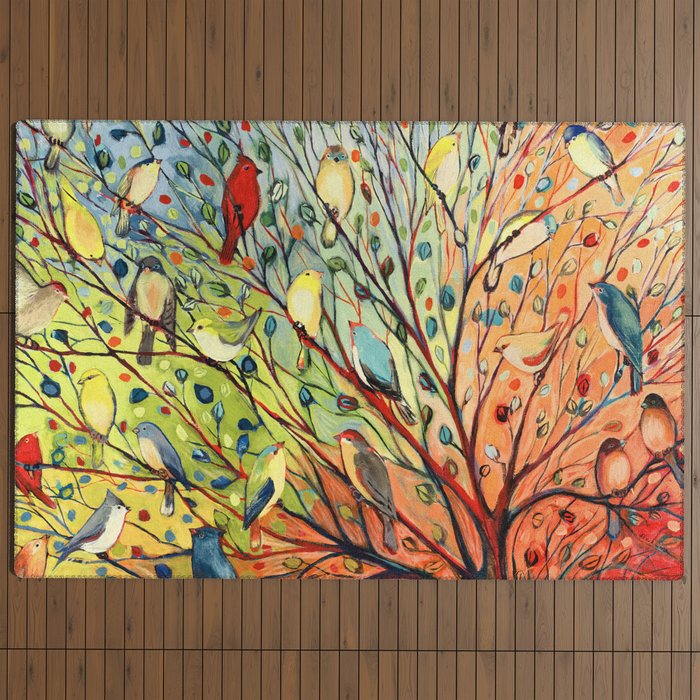 27 Birds Outdoor Rug