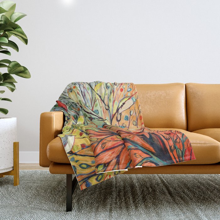 27 Birds Throw Blanket