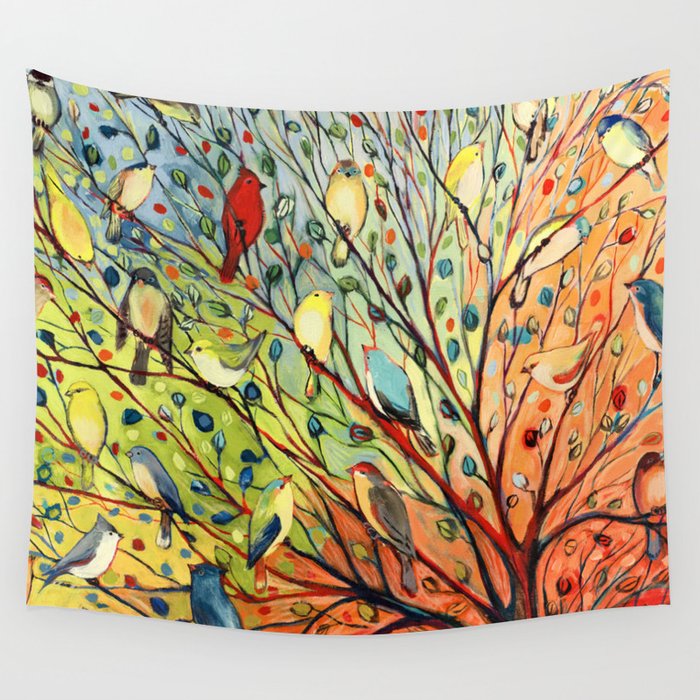 27 Birds Wall Tapestry