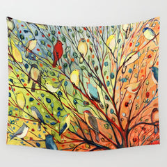 27 Birds Wall Tapestry