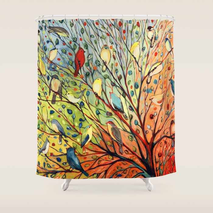 27 Birds Shower Curtain