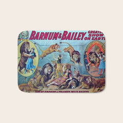 1910 Barnum & Bailey Circus Dancing Lions - M'lle Adgi's Acting Vintage Poster Bath Mat