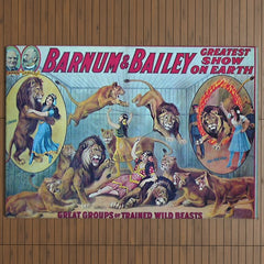 1910 Barnum & Bailey Circus Dancing Lions - M'lle Adgi's Acting Vintage Poster Outdoor Rug