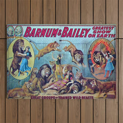 1910 Barnum & Bailey Circus Dancing Lions - M'lle Adgi's Acting Vintage Poster Outdoor Rug