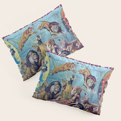 1910 Barnum & Bailey Circus Dancing Lions - M'lle Adgi's Acting Vintage Poster Pillow Sham