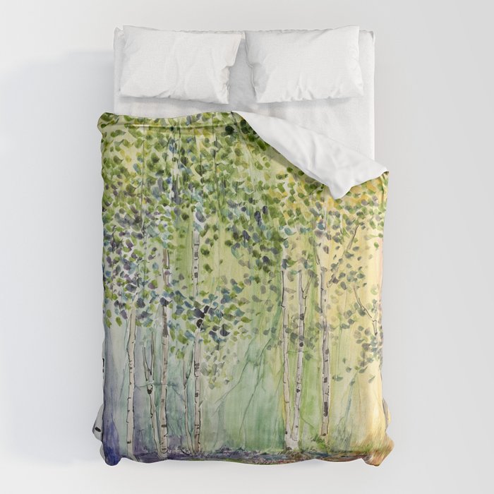 4 season watercolor collection - spring Duvet Cover