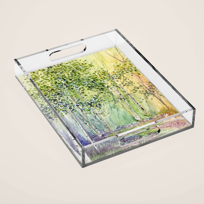 4 season watercolor collection - spring Acrylic Tray