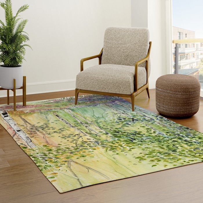 4 season watercolor collection - spring Rug