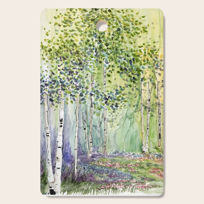 4 season watercolor collection - spring Cutting Board