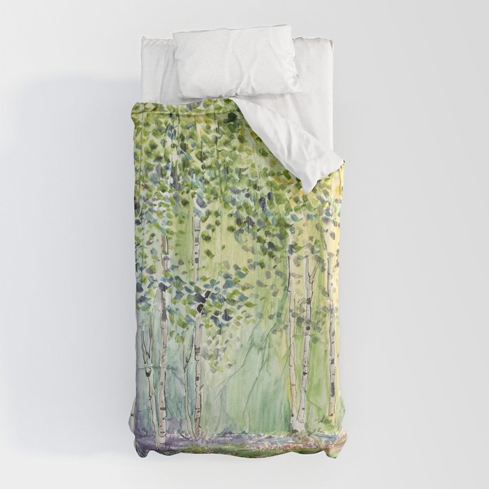 4 season watercolor collection - spring Duvet Cover