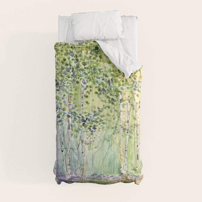 4 season watercolor collection - spring Comforter