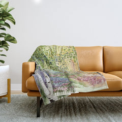 4 season watercolor collection - spring Throw Blanket