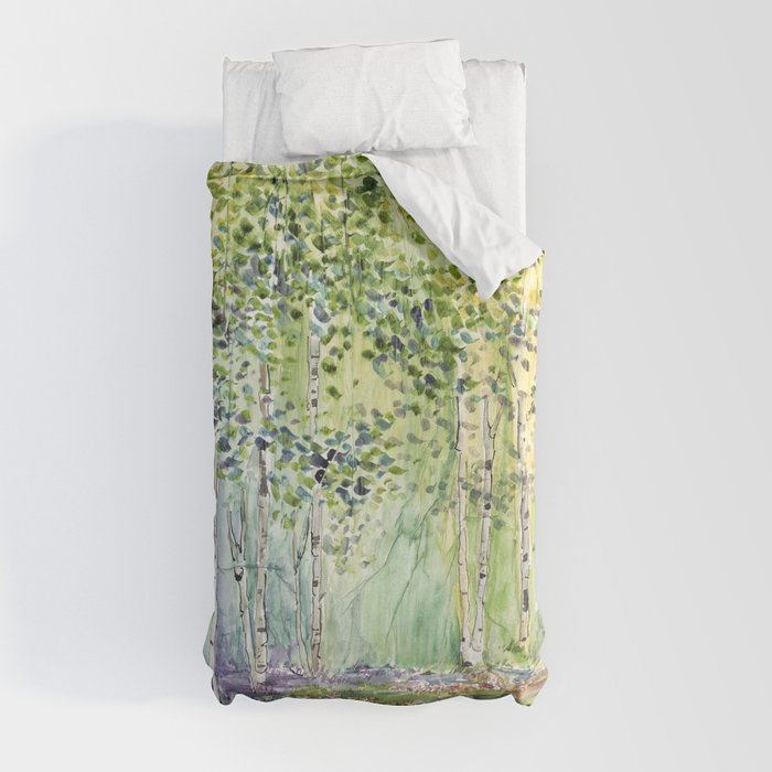 4 season watercolor collection - spring Duvet Cover