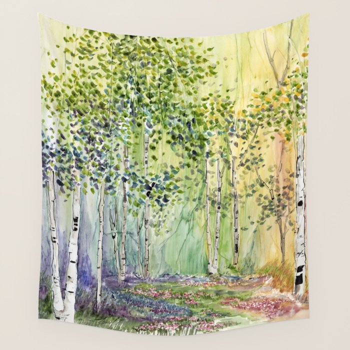 4 season watercolor collection - spring Wall Tapestry