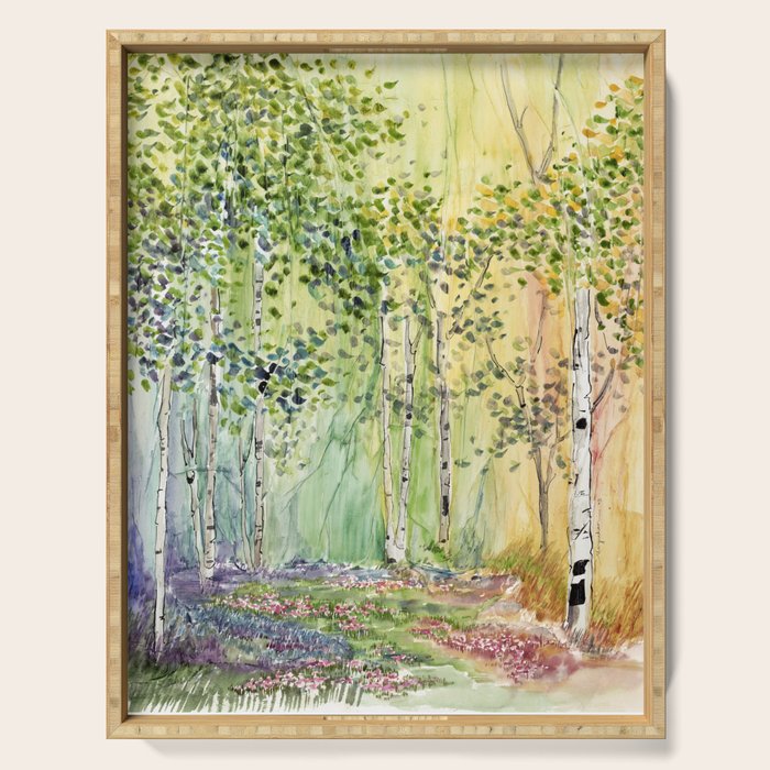 4 season watercolor collection - spring Serving Tray