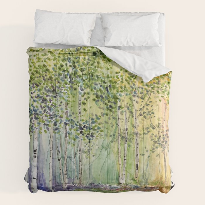 4 season watercolor collection - spring Comforter