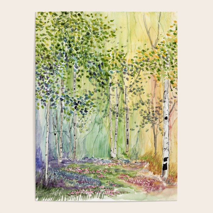 4 season watercolor collection - spring Poster