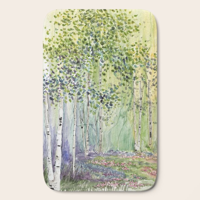 4 season watercolor collection - spring Bath Mat