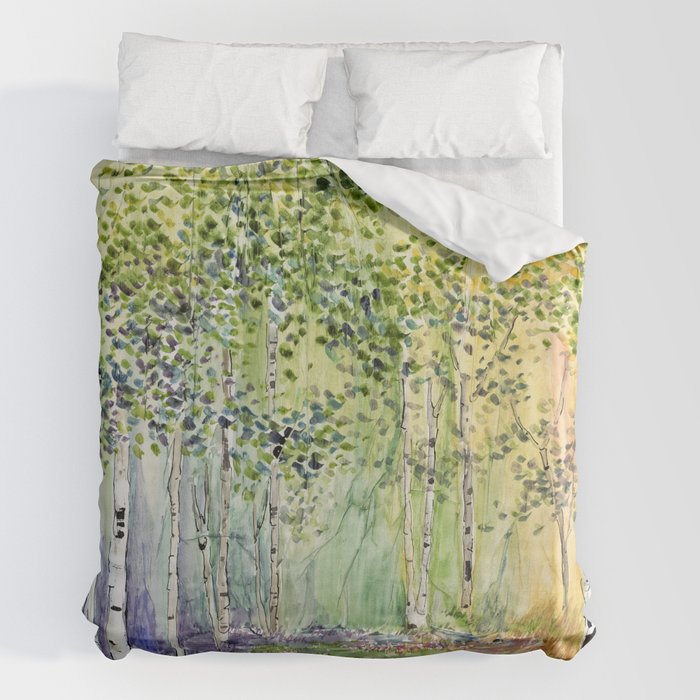 4 season watercolor collection - spring Duvet Cover