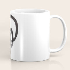 And I Op' Minimalist Ink Line Drawing Abstract Black Brush Strokes Modern Funky Maze by Ejaaz Haniff  Coffee Mug