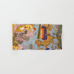 "Coffin of Imam 'Ali", Folio from a Falnama (The Book of Omens) of Ja'far al-Sadiq Bath Towel
