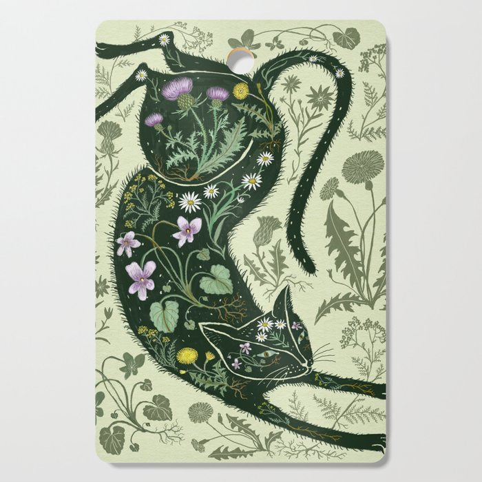 A Cat in the Wildflowers Cutting Board