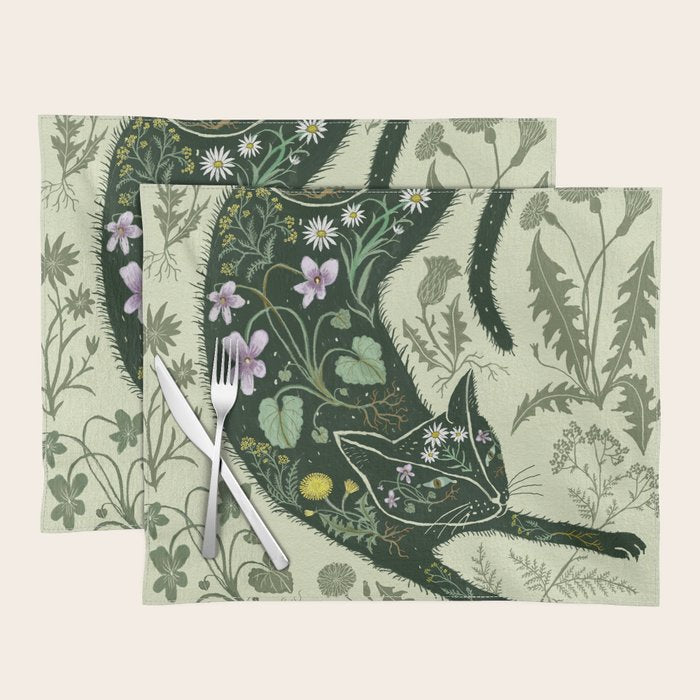A Cat in the Wildflowers Placemat