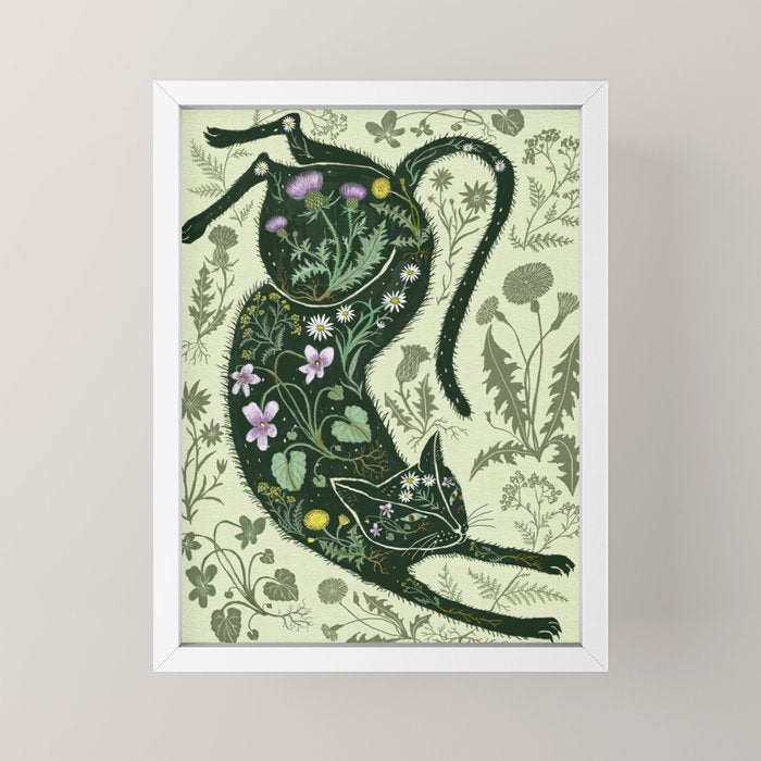 A Cat in the Wildflowers Mini Art Print