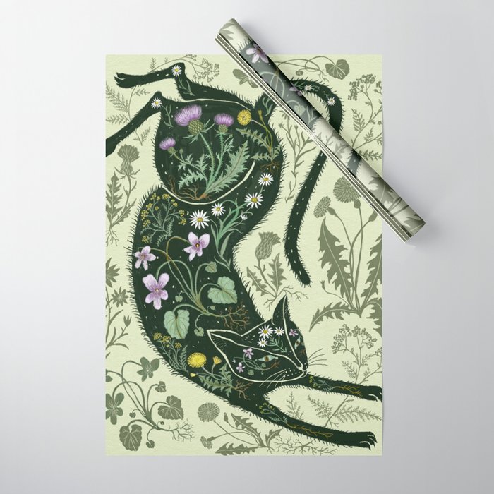 A Cat in the Wildflowers Wrapping Paper