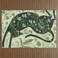 A Cat in the Wildflowers Outdoor Rug