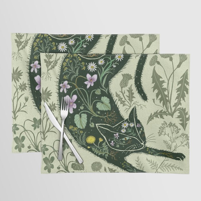A Cat in the Wildflowers Placemat