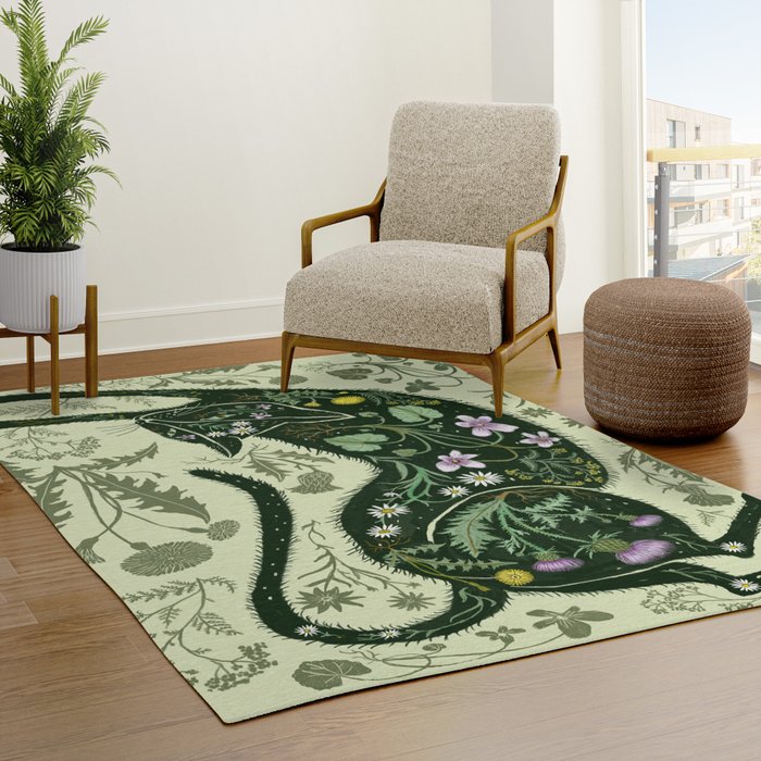 A Cat in the Wildflowers Rug