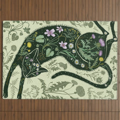 A Cat in the Wildflowers Outdoor Rug