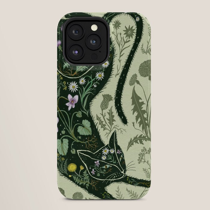 A Cat in the Wildflowers iPhone Case