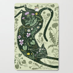 A Cat in the Wildflowers Cutting Board