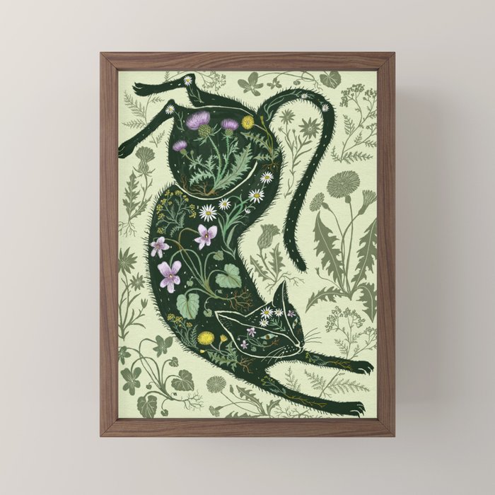 A Cat in the Wildflowers Mini Art Print