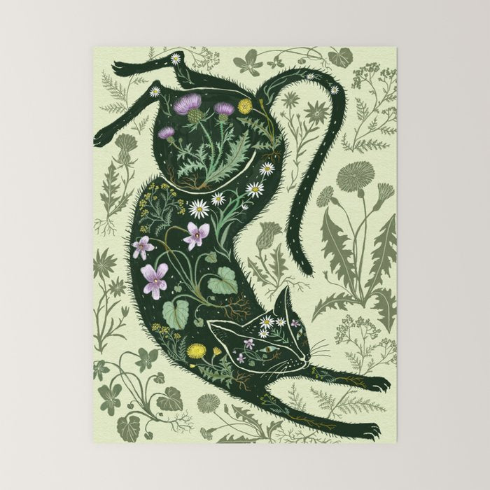 A Cat in the Wildflowers Mini Art Print