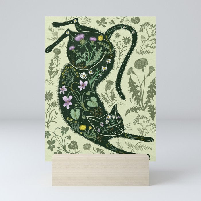 A Cat in the Wildflowers Mini Art Print