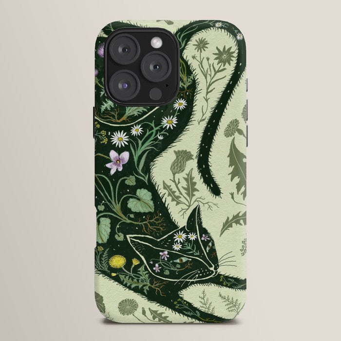 A Cat in the Wildflowers iPhone Case