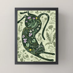 A Cat in the Wildflowers Mini Art Print