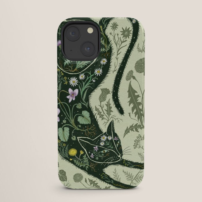 A Cat in the Wildflowers iPhone Case