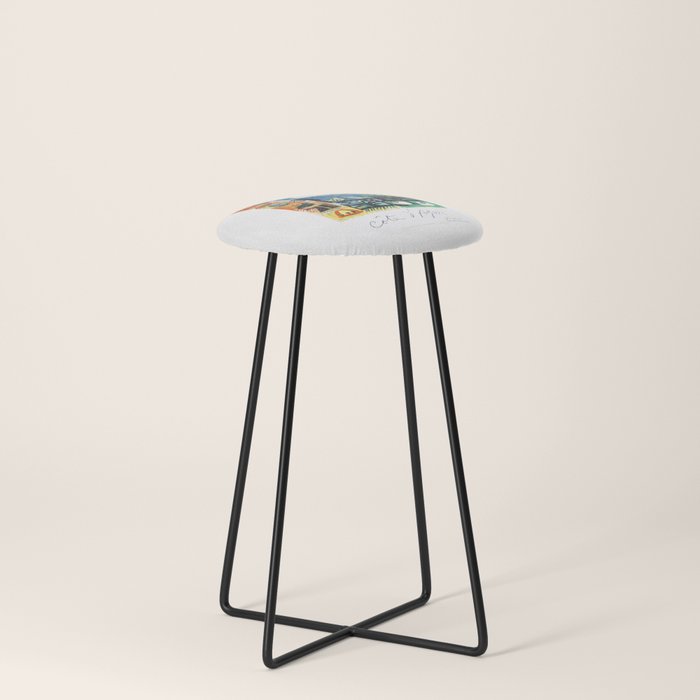 1962 Picasso COTE D'AZUR French Riviera Travel Poster Stool