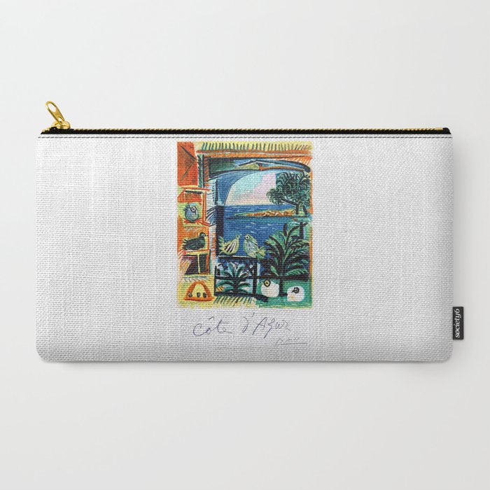 1962 Picasso COTE D'AZUR French Riviera Travel Poster Carry All Pouch