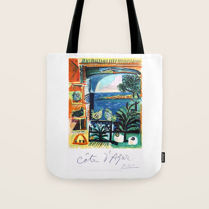 1962 Picasso COTE D'AZUR French Riviera Travel Poster Tote Bag