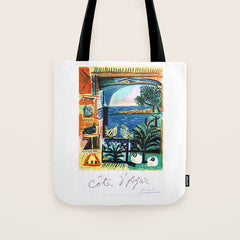1962 Picasso COTE D'AZUR French Riviera Travel Poster Tote Bag