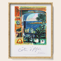 1962 Picasso COTE D'AZUR French Riviera Travel Poster Serving Tray